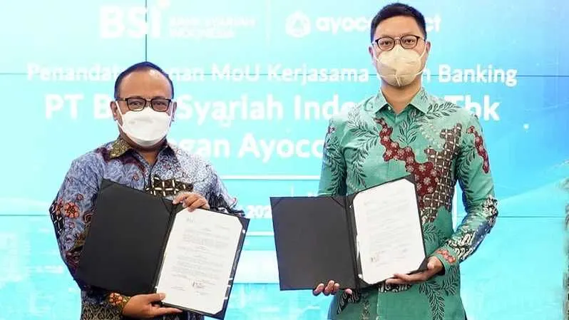 Demi mengoptimalkan percepatan inklusi perbankan syariah di Indonesia, PT Bank Syariah Indonesia Tbk (BSI) berkolaborasi dengan Ayoconnect mengembangkan solusi berbasis teknologi open banking yang dituangkan dalam penandatanganan nota kesepahaman BSI dan Ayoconnect mengenai layanan API open banking.