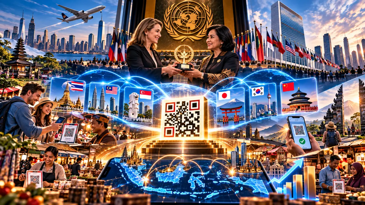 QRIS Antarnegara resmi dianugerahi penghargaan internasional "50-in-5 Awards 2026" untuk kategori Kolaborasi dari Digital Public Goods Alliance (DPGA) dan Co-Develop. Penyerahan penghargaan tersebut berlangsung dalam rangkaian acara 50-in-5 Milestone Event di sela Sidang Majelis Umum Perserikatan Bangsa-Bangsa ke-81 (UNGA 81) di New York, Amerika Serikat, Senin (21/9).