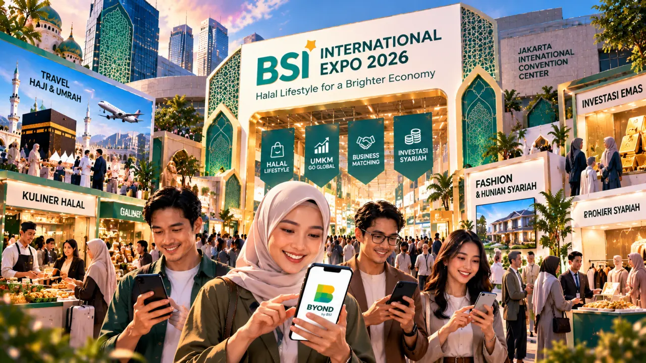 PT Bank Syariah Indonesia Tbk (BSI) menggelar BSI International Expo 2026 di JICC sebagai bagian dari strategi memperkuat ekosistem halal lifestyle dan mengakselerasi kapasitas UMKM.