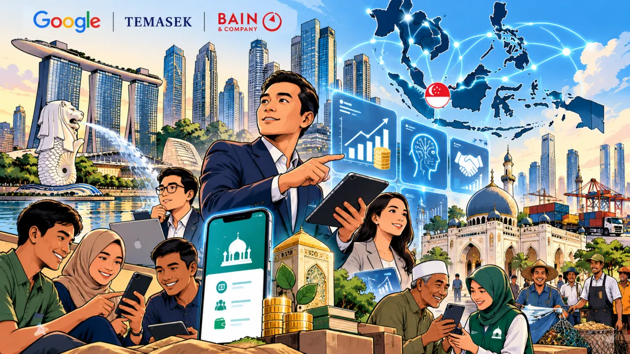 Laporan e-Conomy SEA 2026 dari Google, Temasek, dan Bain & Company mencatat Singapura memimpin adopsi digital wealth di Asia Tenggara dengan penetrasi 9% pengguna internet bulanan.