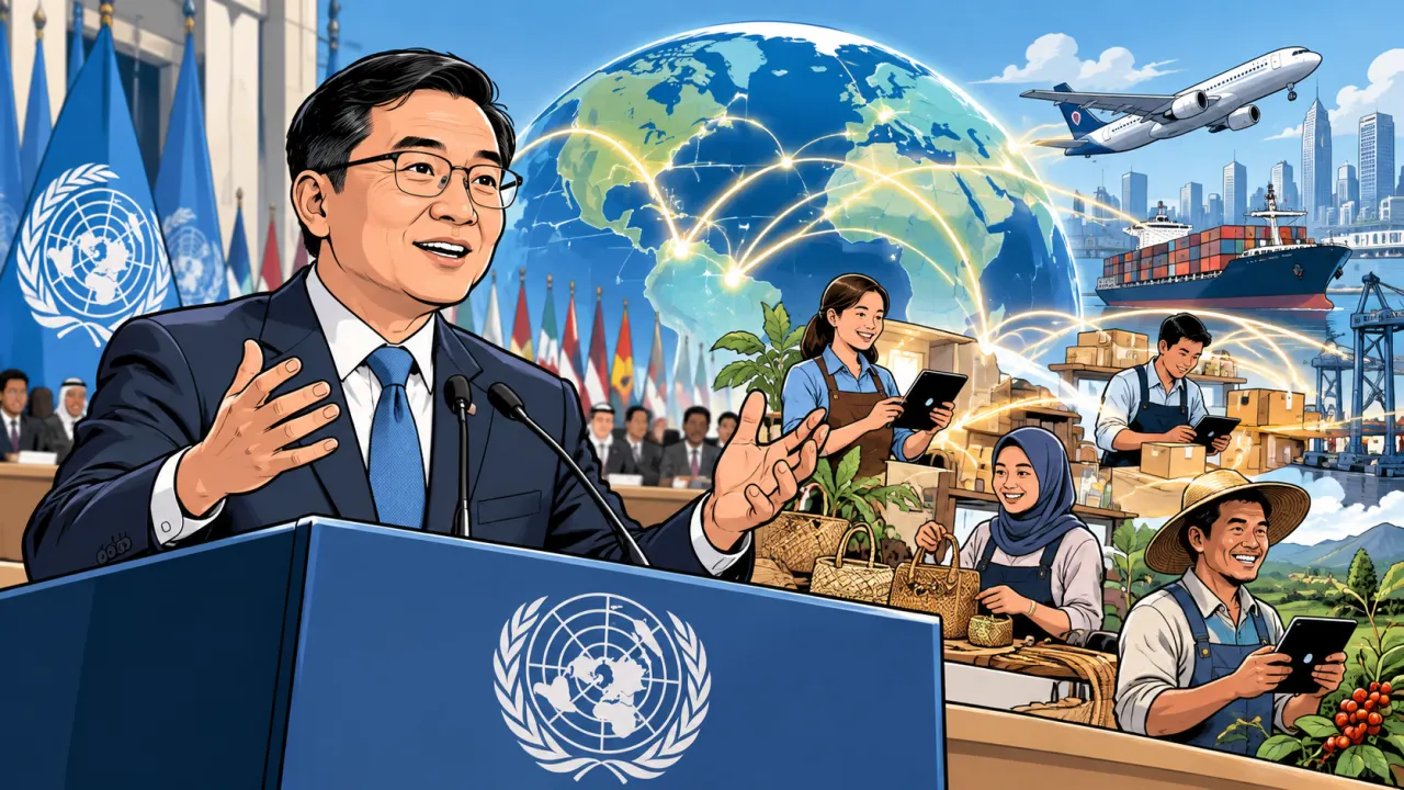 CEO Ant International Peng Yang menyerukan re-globalisasi inklusif berbasis AI bagi UMKM dalam UNCTAD World Investment Forum 2026.