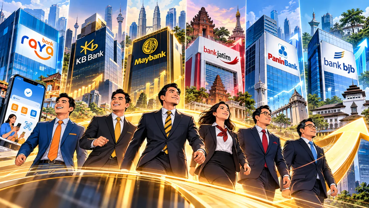 Enam bank nasional—Bank Raya, KB Bank, Maybank, Bank Jatim, Panin Bank, dan Bank BJB—kompak mencatatkan kinerja positif hingga kuartal III-2026. Pertumbuhan laba, ekspansi kredit, dan efisiensi operasional menjadi motor penguatan industri perbankan di tengah tantangan ekonomi.