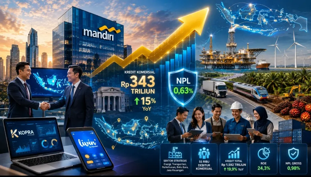 Kredit Komersial Bank Mandiri Tembus Rp343 Triliun, Kualitas Aset Terjaga Ketat