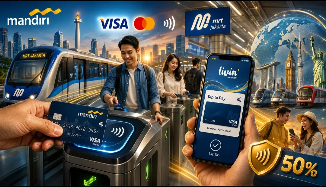Gandeng Bank Mandiri, MRT Jakarta Terapkan Pembayaran Kartu Kredit Nirsentuh Standar EMV Global