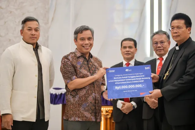 Jemput Bola di Daerah Bencana, BTN Gandeng HKBP Salurkan Bantuan ke Pedalaman Sumut